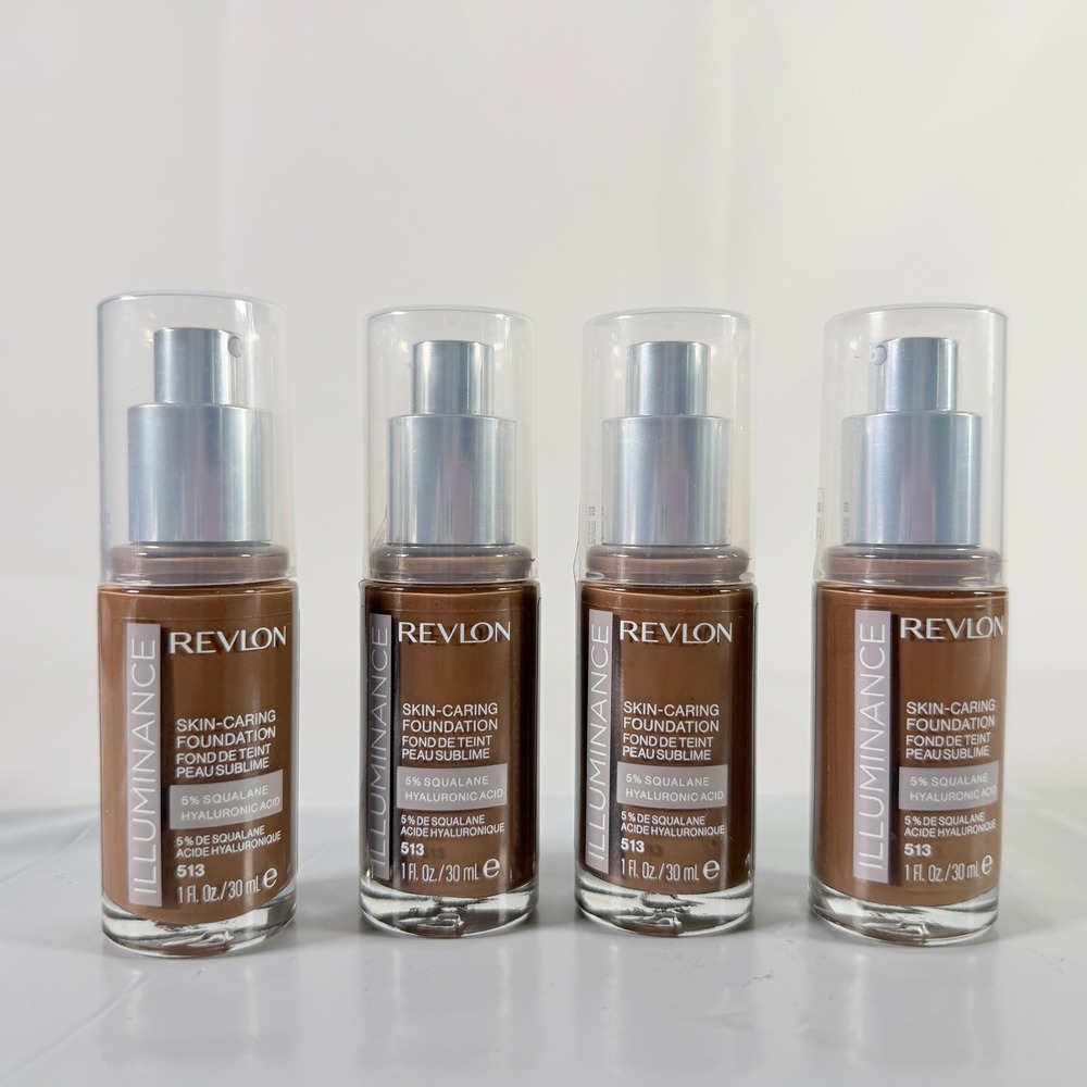 Revlon Illuminance Skin Caring Foundation 513 Mahogany Lot of‎ 4 Brand New